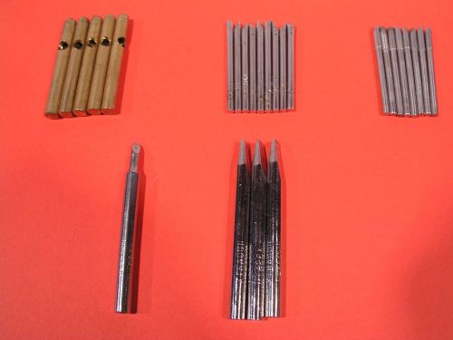 Lot of 26 Extradur HEXACON SOLDERING IRON TIPS &amp; Brass Adapter Sleeves