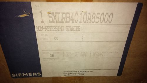 SIEMENS SXLRB4010A8500 NIB SIZE 00 3TB4017-0A 3R NON REV STARTER SEE PICS #A14