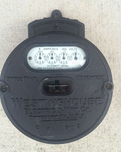 VINTAGE WESTINGHOUSE ELECTRIC WATTHOUR METER - 5  AMP