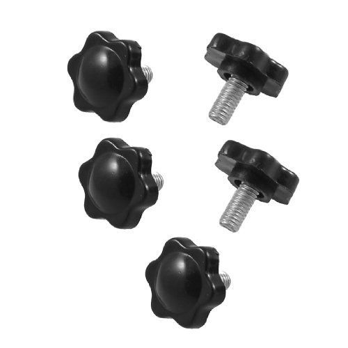 uxcell 5 Pcs M6 x 15mm Male Thread 25mm Hex Shaped Head Clamping Knob Black