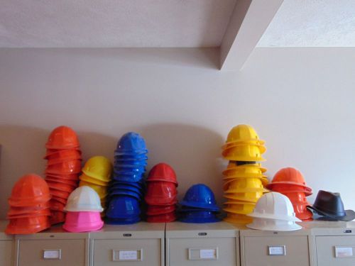 LOT Variety of Hard Hats W/O Head Gear