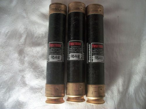 Fusetron FRS-R-50   BUSSMANN  600V, Lot of 3 Fuses