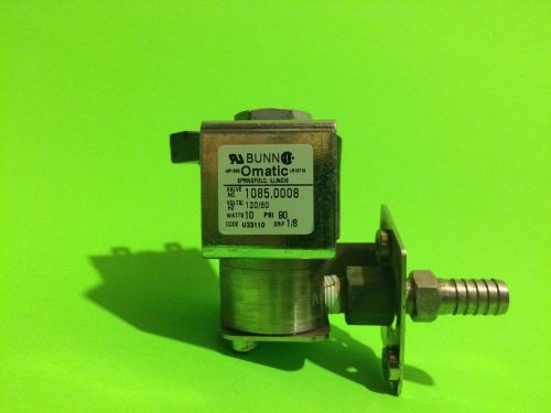 Bunn Ultra 2 Water Solenoid Valve 120V 60 HZ Part No. 1085.0006