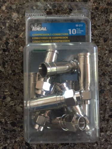 Ideal 89-211 RG-11 Compression F-Connectors &#034;New&#034; (1 Pack)