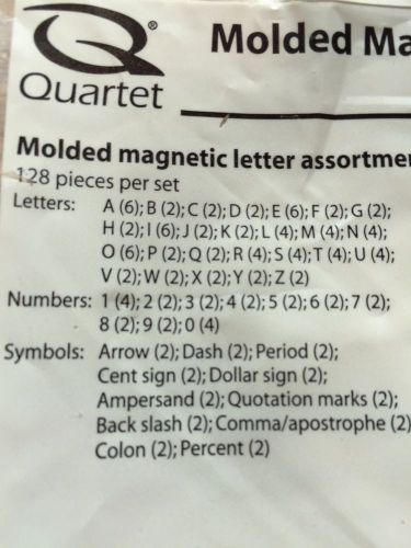 Quartet Molded Magnetic Letters 128
