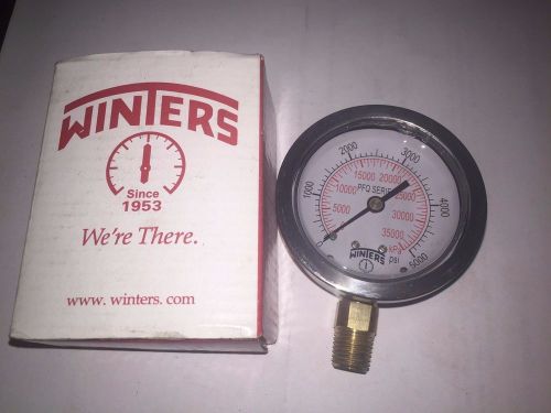 Winters PFQ Series Stainless Steel 304 Dual Scale Liquid Filled Pressure Gauge