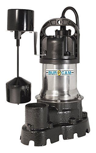 Burcam 1/2 HP Effluent Pump Vertical Switch C. I. Stainless Steel 300526