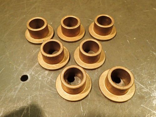 7 Pc 3/4&#034; Bore x 1&#034; OD x 3/4&#034; Long Flanged Bronze Bushing Bearing Insert Sleeves