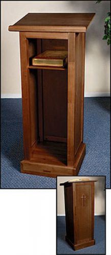 Walnut Finish Full Lectern with Shelf - Free Shipping