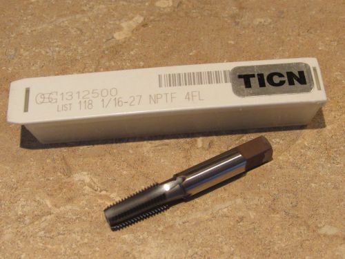 1 new osg 1/16-27 nptf 4fl 4 flutes hss standard pipe tap ticn coated 1312500 for sale