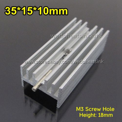 100pcs 35*15*10 mm TO220 Aluminum Radiator Heatsink With Needle &amp;M3 Hole Drilled