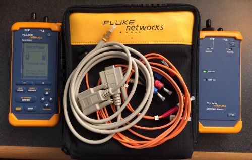 Fluke Networks CertiFiber Multimode Fiber Tester Meter, Remote, and Case