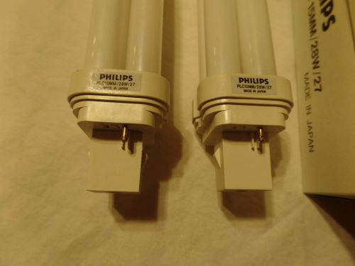 2 PHILIPS PLC 15MM 28W 27 FLOURESCENT 2 PIN BULB BASE 6.8&#034; NIB