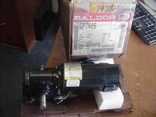 New / baldor gp7405 jk/frame/2428p 68rpm .25hp 33:1 112 torque 90vdc gear motor for sale