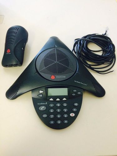 Polycom SoundStation 2 Conference Phone 2201-16000-601 w/ Wall Module