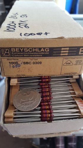 Lot of 20 Vintage Beyschlag Carbon Film Resistor NOS 27k Ohm 5% (new old stock)