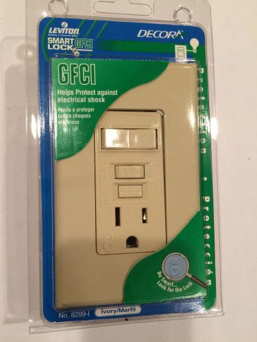 Leviton decora smartlock gfci switch &amp; outlet no. 8229-i 15a receptacle ivory for sale