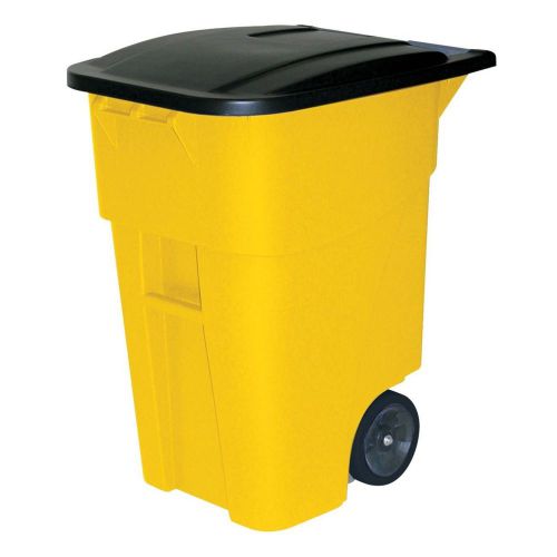 Rubbermaid  9W27YEL BRUTE Heavy-Duty Rollout Waste/ Material Polyethylene 50 gl