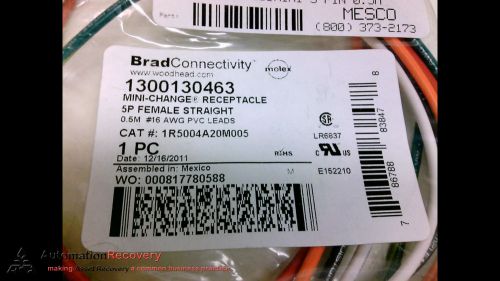 BRAD CONNECTIVITY 1R5004A20M005, 5 POLE FEMALE STRAIGHT CORD, NEW