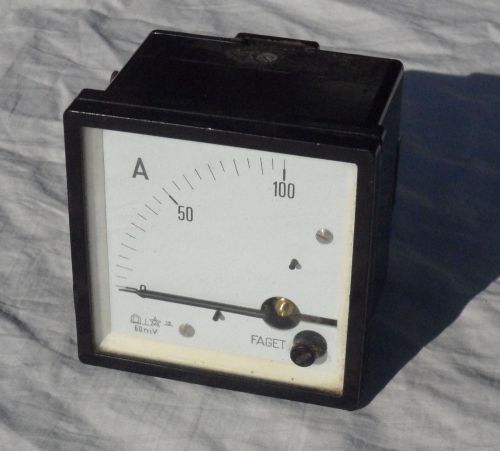 100 Amp DC Panel Meter - 60 mV - External Shunt Required - Faget