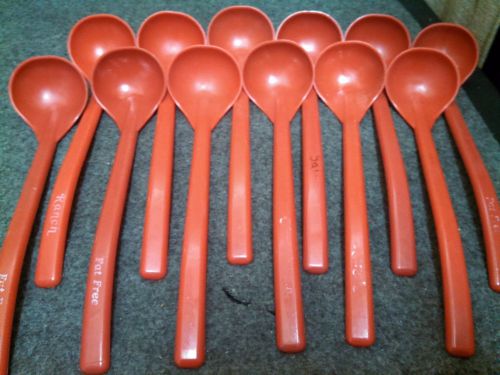 2 oz Ladels BLANK or UNREADABLE dressings RED Salad Bar Servers LOT of 12