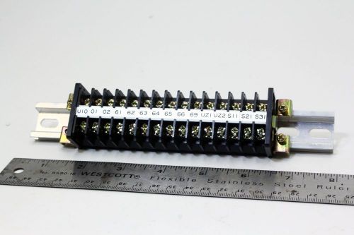 Kimuden Terminal Block Strip 15 Pole TU-15 600V 1.25mm? On Rail