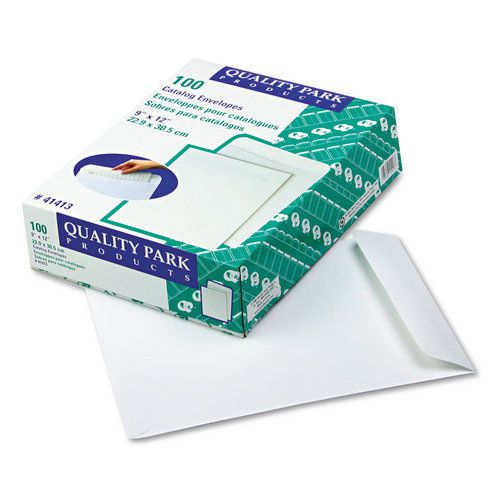 Quality Park QUA41413 White Catalog Envelope, 9 x 12, White, 100/Box