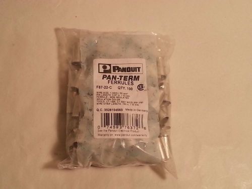 Panduit F87-22-C Pan-Term Ferrules  pack of 100