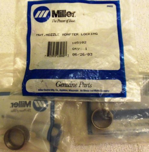 3 new miller electric mig welding nozzle adapter locking nut part # 185102 nib for sale