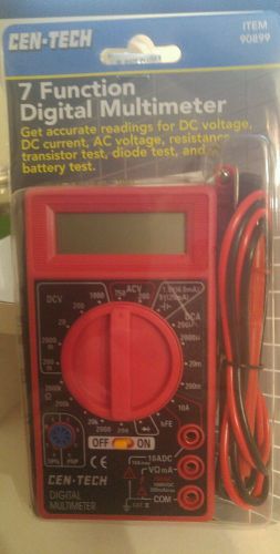 Cen-Tech 7 Function Digital Multimeter 98025 / 69096 Electrical Test Meter NEW