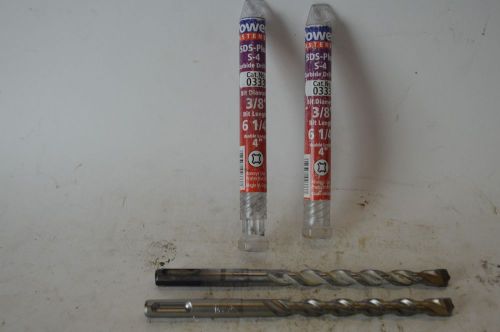Lot 2 powers fasteners 0333 3/8&#034; 6-1/4&#034; 4&#034; sds plus carbide tipped masonry bit for sale