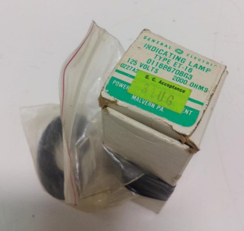 GE 125V 2000-OHMS INDICATOR LAMP 0116B6708G3 / ET-16 NIB