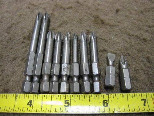 10 PC LOT PHILLIPS &amp; FLATHEAD BIT DRIVERS AIRCRAFT TOOL