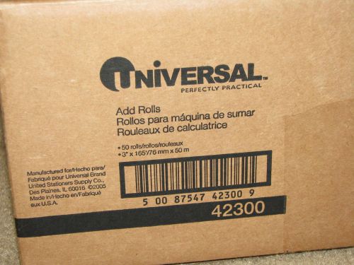 Lot of 9 Rolls of Universal Add Rolls 42300 3&#034; x 165&#039; POS Cash Register Paper