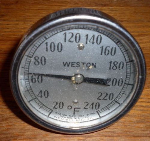 Weston Model 221 3&#034; Dial Thermometer 20-240?F Steam Punk