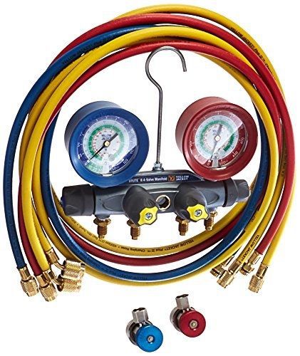 Yellow jacket 46101 brute 4 valve manifold set, 72&#034; hoses for sale