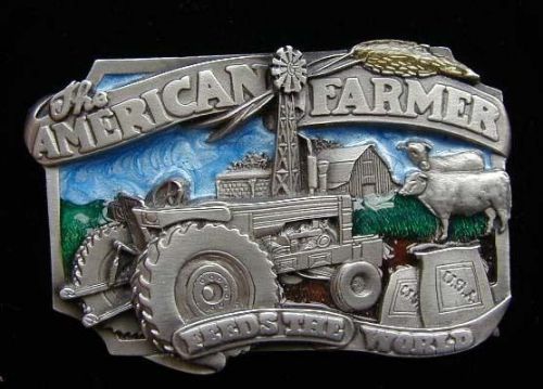 AMERICAN FARMER SOLID PEWTER BELT BUCKLE BUCKLES NEW