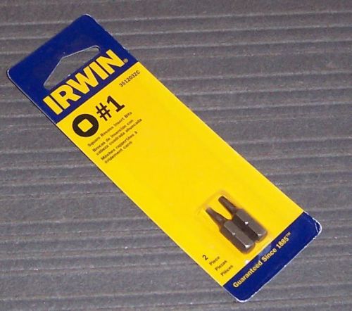 2 pack Irwin 3512032C #1 x 1&#034; Square Recess Insert Bits