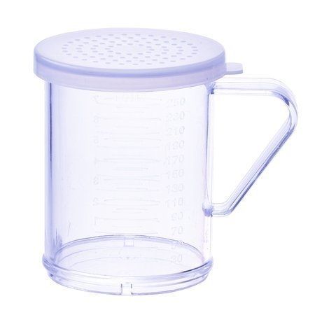 Winco PDG-10CM, 10oz Dredge with Clear Snap-on Lid, Medium Hole