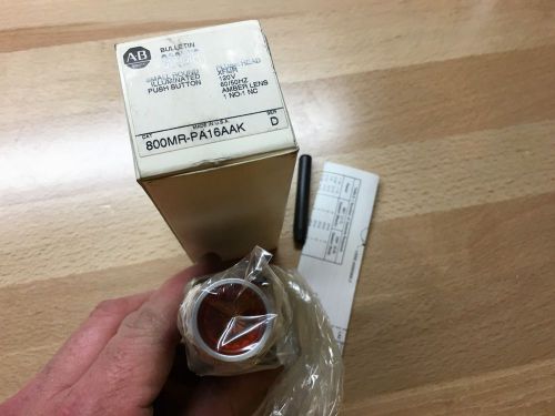 ALLEN-BRADLEY PUSH BUTTON 800MR-PA16AAK SERIES D-AMBER LENS-NEW IN BOX