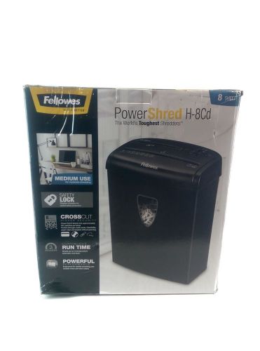 Fellows powershred h-8cd cross cut 8 sheet paper shredder for sale