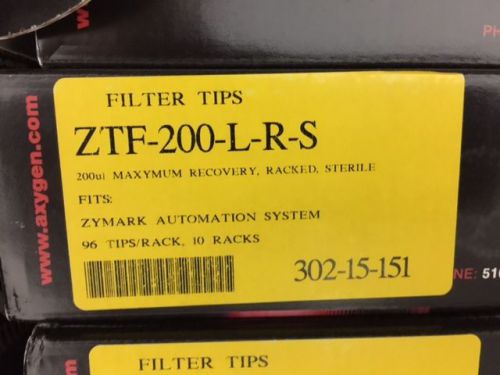 Axygen Filter Tips ZTF-200-L-R-S 200ul 10 Rcack of 96 tips/rack 302-15-151
