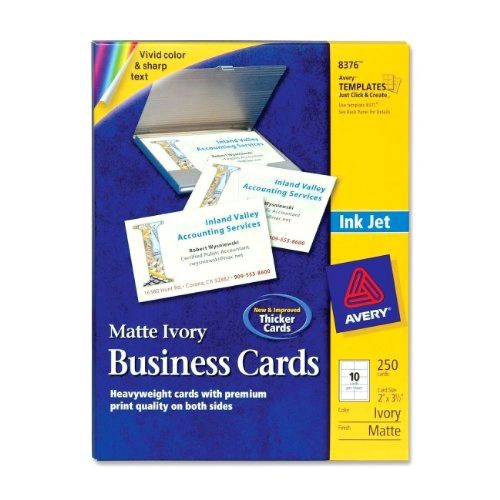 New Avery 2&#034; x 3.5&#034; Ink Jet Business Cards (8376)
