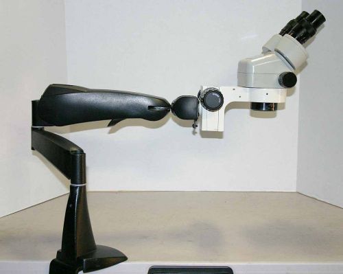 Meiji EMZ Stereozoom Microscope 7-45X on new articulating boom stand