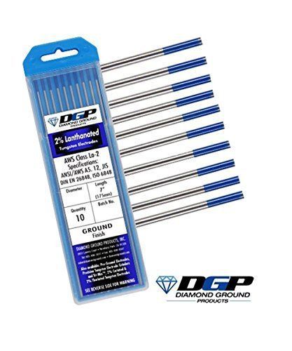 Diamond ground tig welding tungsten electrodes 2% lanthanated blue 0.040&#034;x7&#034; ... for sale