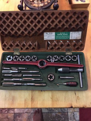 GTD Greenfield Tap &amp; Die No 3100O.K. Jr. Round Die Screw Plate Set in Wooden Box