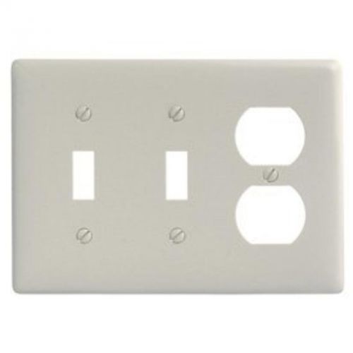 Wallplate toggle 3-gang duplex almond hubbell electrical products np28la for sale