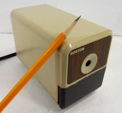 Vintage Boston Model 18 Electric Pencil Sharpener USA Tested Works Wood Grain