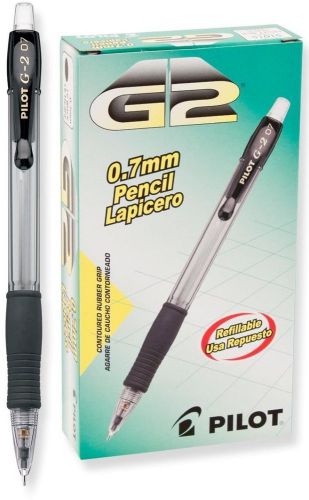 Pilot G-2 Mechanical Pencil, 0.7 Mm, Clear Barrel W/black Accents