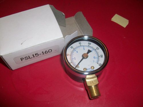 PSL15-160 Pressure Gauge, Lower Mount, 1-1/2&#034; Dial, 0-160 PSI,